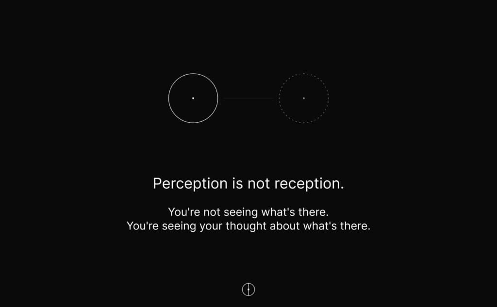 Perception is not reception